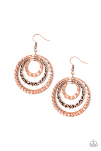 Paparazzi Accessories Out Of Control Shimmer - Copper Earrings 