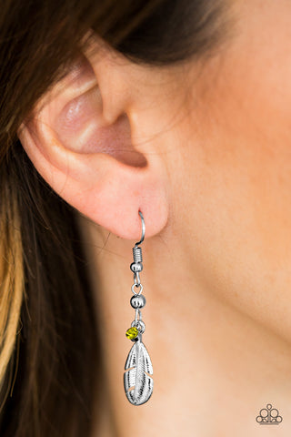 Paparazzi Accessories A FLIGHT To The Finish - Green Earrings 