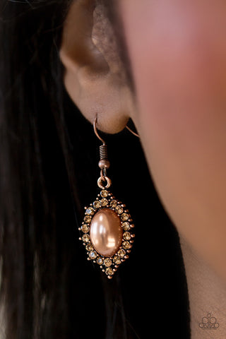 Paparazzi Accessories Right On SHOWTIME - Copper Earrings 