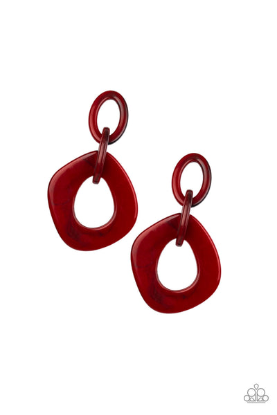 Paparazzi Accessories Torrid Tropicana - Red Earrings 