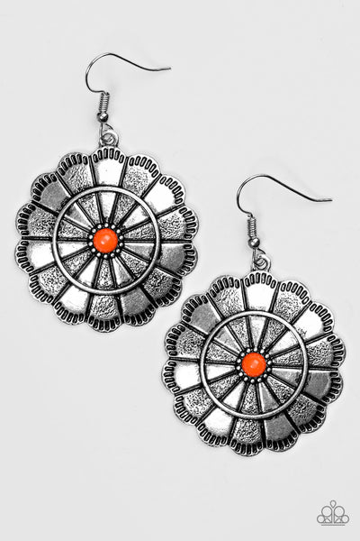 Paparazzi Accessories Im No Wallflower - Orange Earrings 