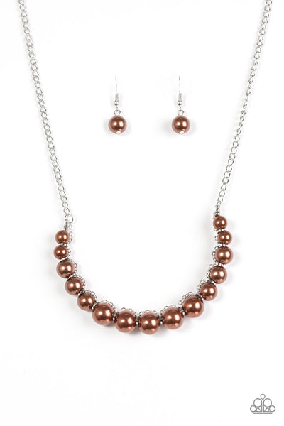 Paparazzi Accessories The FASHION Show Must Go On! - Brown Necklace & Earrings 