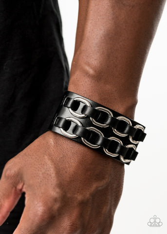 Paparazzi Accessories Throttle It Out - Black Bracelet 