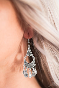 Paparazzi Accessories Shimmering Sands - Silver Earrings 