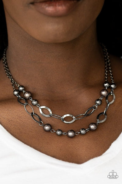 Paparazzi Accessories Glimmer Takes All Black Necklace & Earrings 