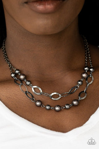 Paparazzi Accessories Glimmer Takes All Black Necklace & Earrings 