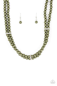 Paparazzi Accessories Put On Your Party Dress - Green Necklace/Earrings