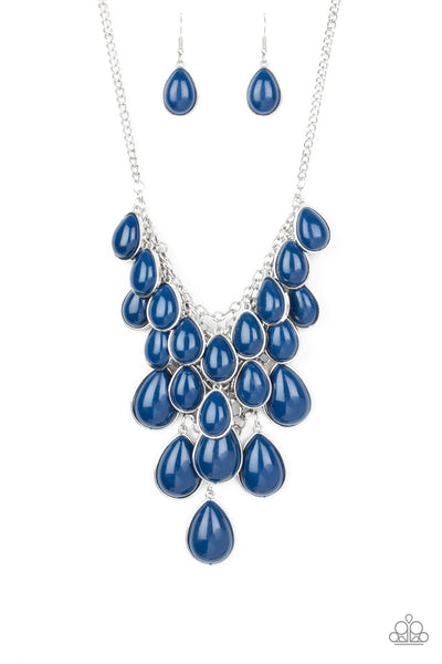 Paparazzi Accessories Shop Til You TEARDROP - Blue Necklace & Earrings 