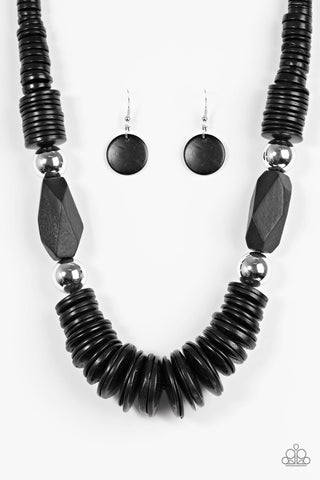 Paparazzi Accessories Boldly Belize - Black Necklace & Earrings 