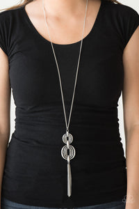 Paparazzi Accessories Timelessly Tasseled - Silver Necklace & Earrings 