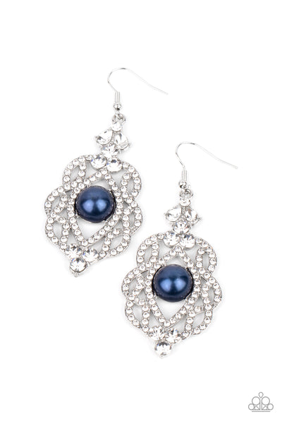 Paparazzi Accessories Rhinestone Renaissance - Blue Earrings 