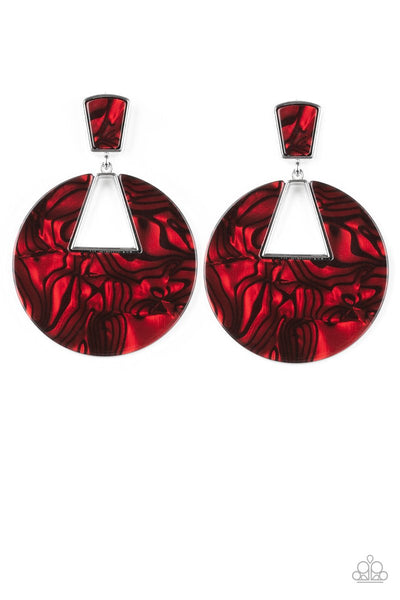 Paparazzi Accessories Let HEIR Rip - Red Earrings 