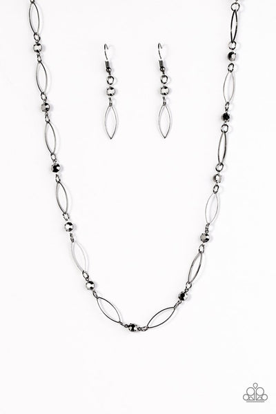 Paparazzi Accessories Time Is Of The Essence - Black Necklace & Earrings 