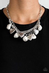 Paparazzi Accessories Change Of Heart - White Necklace & Earrings 