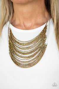 Paparazzi Accessories Catwalk Queen - Brass Necklace & Earrings 