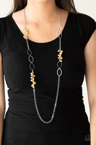 Paparazzi Accessories Flirty Foxtrot - Yellow Necklace & Earrings 