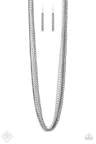 Paparazzi Accessories Turn Up The Mix Silver Necklace & Earrings 