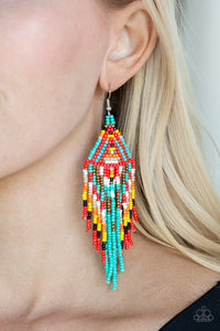 Paparazzi Accessories Boho Blast - Blue Earrings 