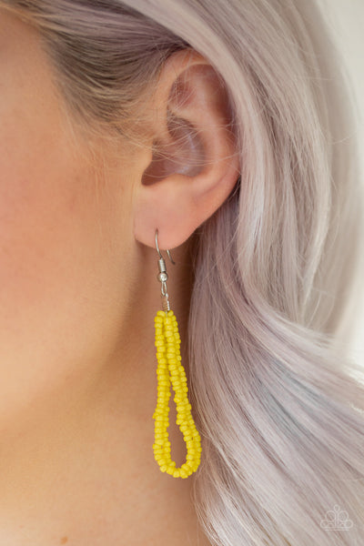 Paparazzi Accessories Let It BEAD - Yellow Necklace & Earrings 