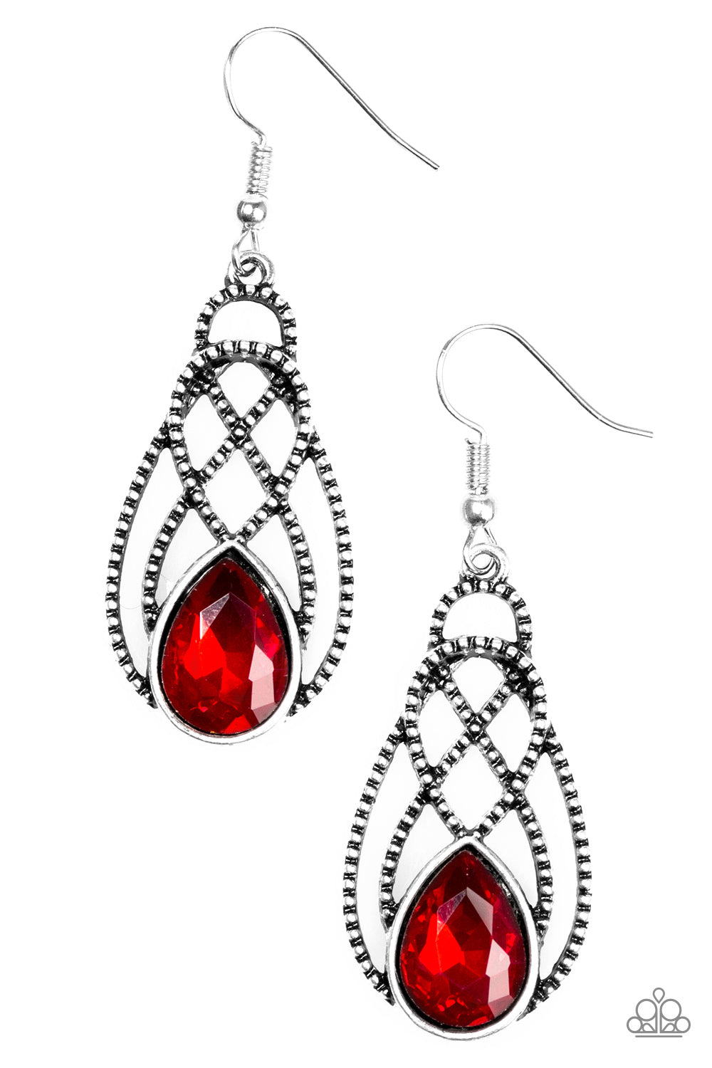 Paparazzi Accessories Chic Contessa - Red Earrings 