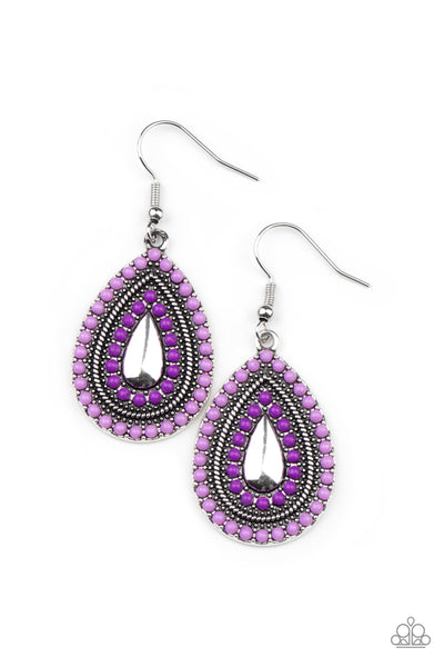 Paparazzi Accessories Beaded Bonanza - Purple Earrings 