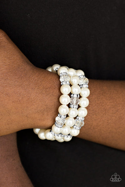 Paparazzi Accessories Undeniably Dapper - White Bracelet 