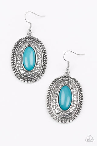 Paparazzi Accessories Haute Hacienda - Blue Earrings 