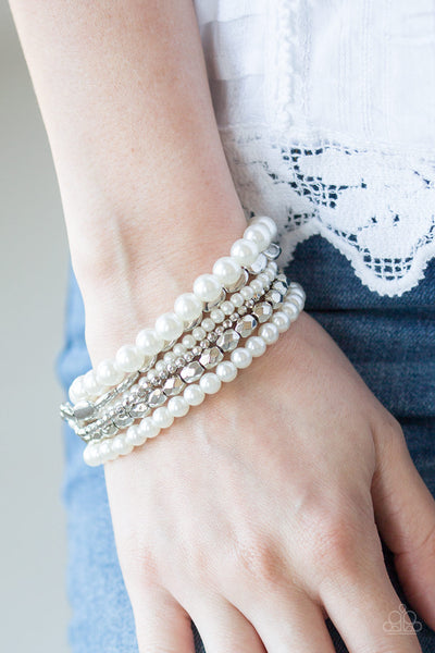 Paparazzi Accessories Metro Mix Up - White Bracelet