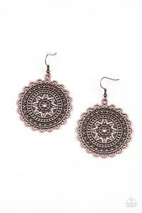 Paparazzi Accessories Be SOL Bold - Copper Earrings 