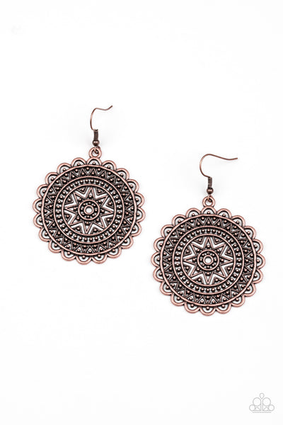 Paparazzi Accessories Be SOL Bold - Copper Earrings 