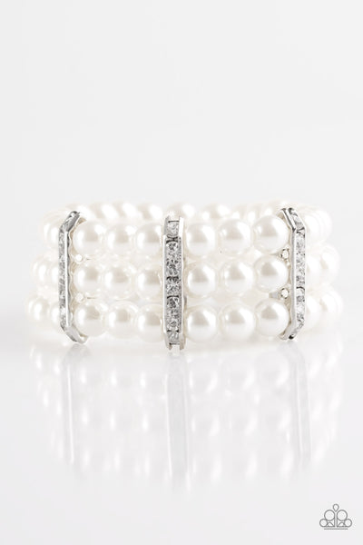 Paparazzi Accessories Put On Your GLAM Face - White Bracelet 
