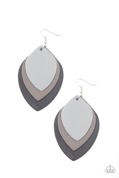 Paparazzi Accessories Light as a LEATHER - Black Earrings 