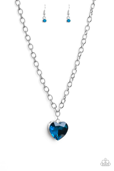 Paparazzi Accessories Flirtatiously Flashy - Blue Necklace & Earrings 