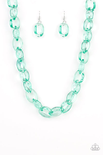 Paparazzi Accessories Ice Queen - Green Necklace & Earrings 