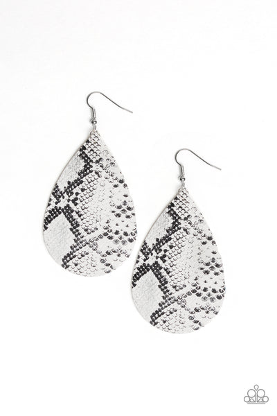 Paparazzi Accessories Hiss, Hiss - White Earrings 