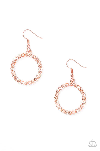 Paparazzi Accessories Bubblicious - Copper Earrings 