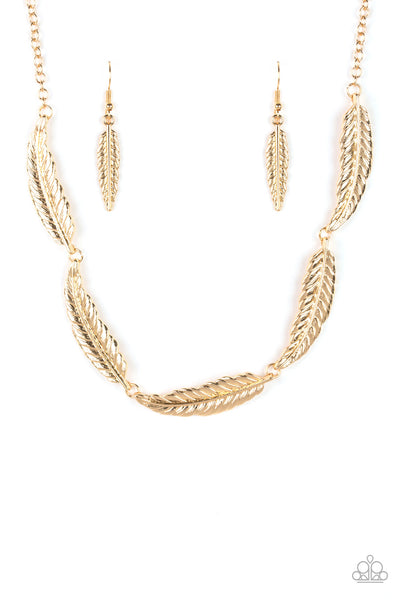 Paparazzi Accessories Light Flight - Gold Necklace & Earrings 