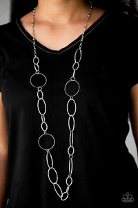 Paparazzi Accessories Perfect MISMATCH - Silver Necklace & Earrings 