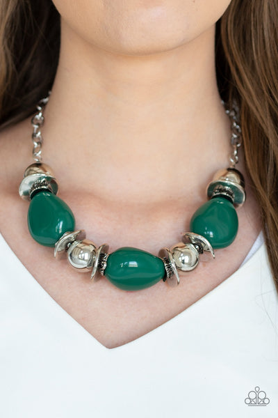 Paparazzi Accessories Vivid Vibes - Green Necklace & Earrings 