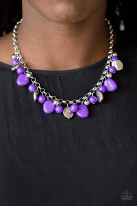 Paparazzi Accessories Flirtatiously Florida - Purple Necklace & Earrings 