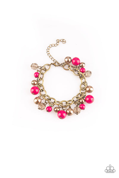 Paparazzi Accessories Grit and Glamour - Pink Bracelet 