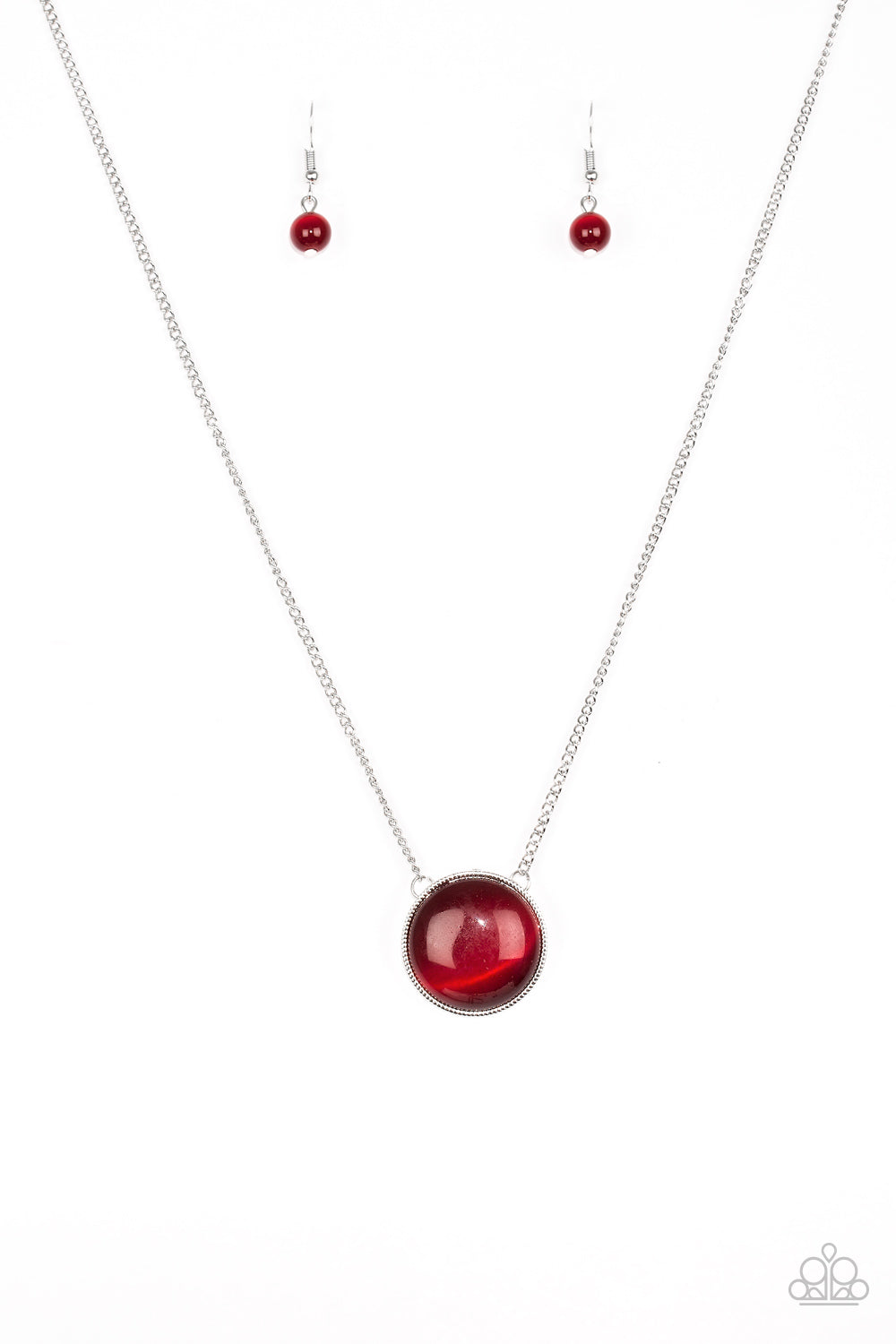 Paparazzi Accessories GLOW Down In History - Red Necklace & Earrings 