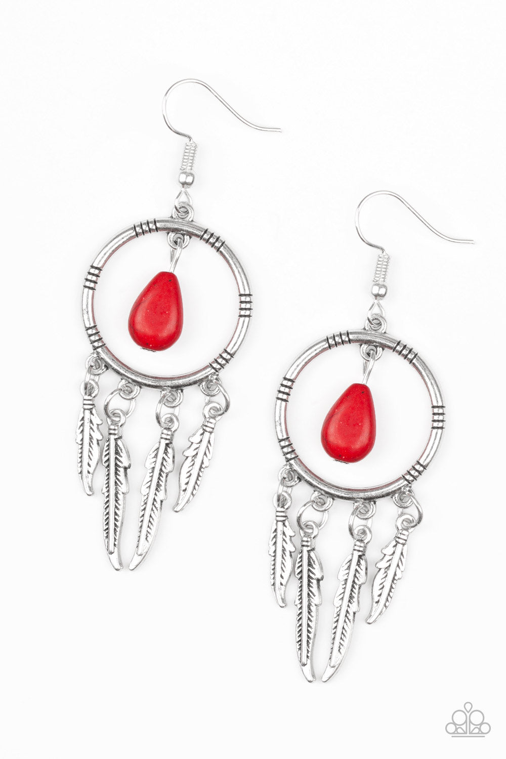 Paparazzi Accessories Southern Plains - Red Earrings 