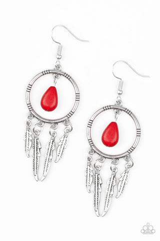 Paparazzi Accessories Southern Plains - Red Earrings 