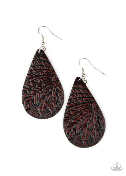 Paparazzi Accessories Everyone Remain PALM! - Brown Earrings 