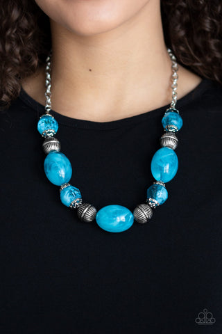 Paparazzi Accessories Ice Melt - Blue Necklace & Earrings 