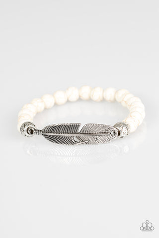 Paparazzi Accessories Take Wing - White Bracelet 