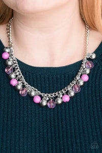 Paparazzi Accessories Keep A GLOW Profile - Purple Necklace & Earrings 