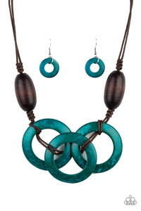 Paparazzi Accessories Bahama Drama - Blue Necklace & Earrings 