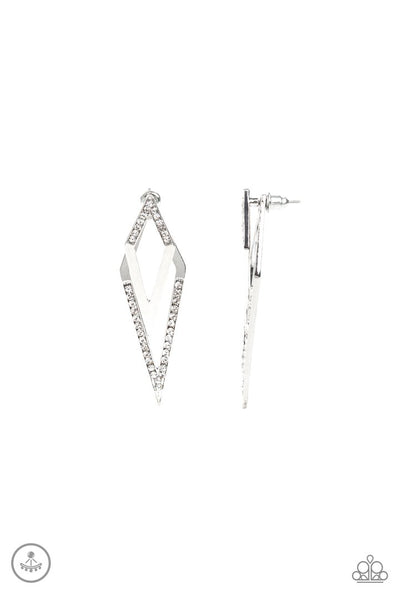Paparazzi Accessories - Point-BANK - White Earrings
